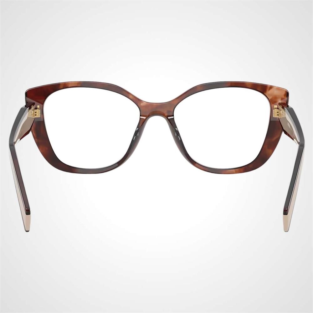 New PRADA Eyeglasses Cat Eye Brown Tortoise Gold 51-17-140 Womens - Picture 2 of 6